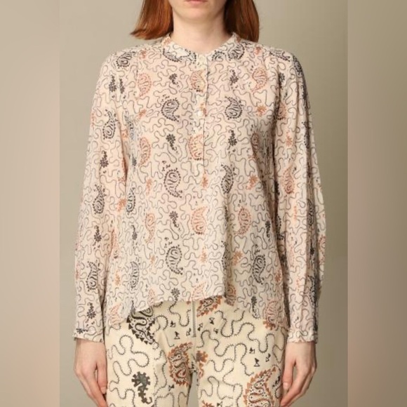 ISABEL MARANT ETOILE Beige Maria Shirt Size 34/XS - Picture 1 of 12